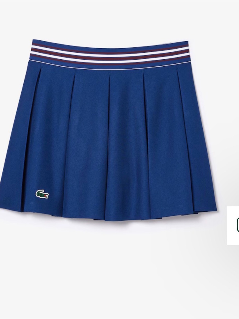 Lacoste Blue Pleated Mini Skirt with Striped Waistband